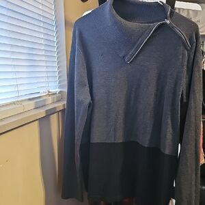 Investments Men's Turtleneck Sweater in Blue and Black